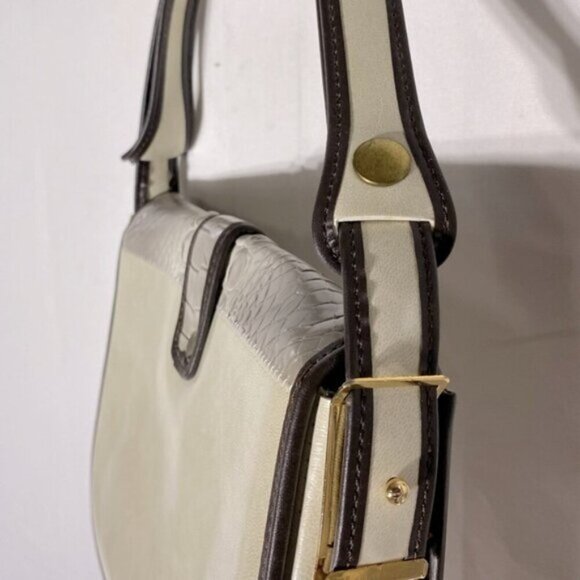 Vintage Reptile Embossed Faux Leather Purse Handbag Shoulder Bag - Picture 8 of 16